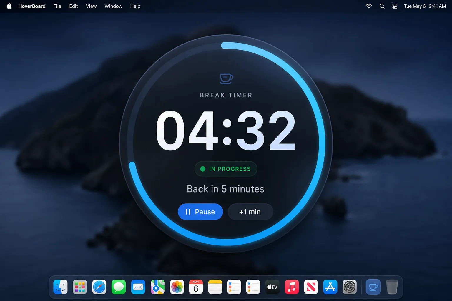 HoverBoard Break Timer overlay