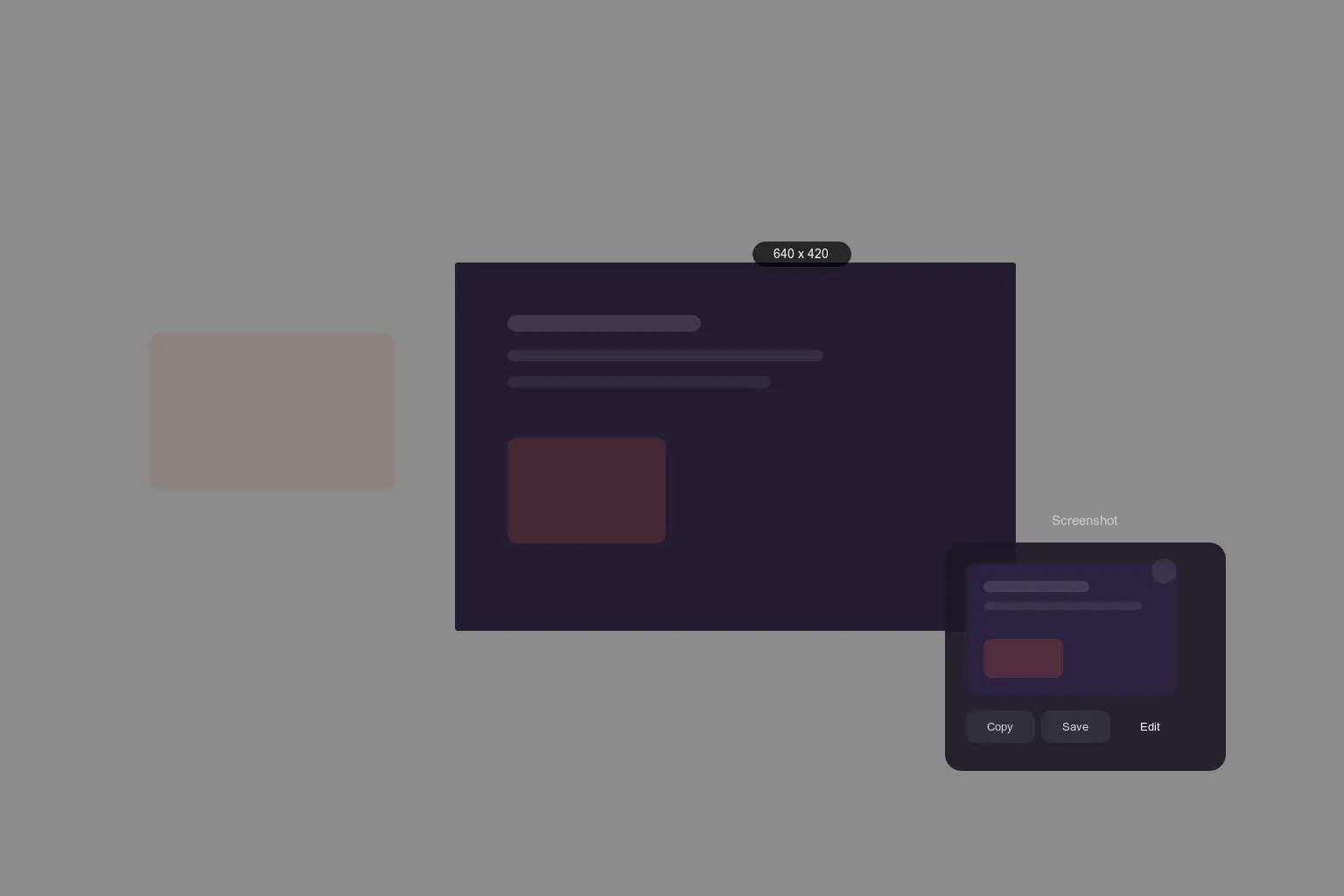 HoverBoard Screenshot region picker and Copy Save Edit HUD